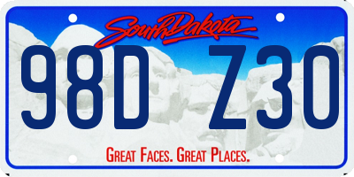 SD license plate 98DZ30