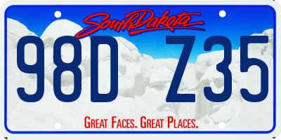 SD license plate 98DZ35