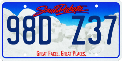 SD license plate 98DZ37