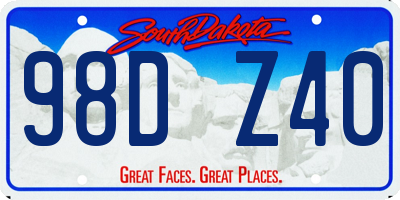SD license plate 98DZ40