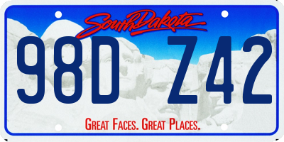 SD license plate 98DZ42