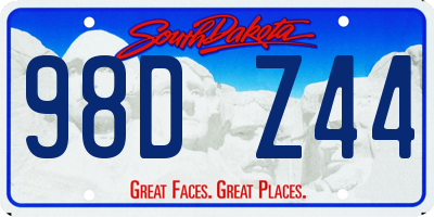 SD license plate 98DZ44