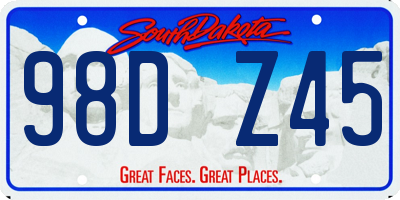 SD license plate 98DZ45