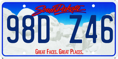 SD license plate 98DZ46