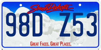 SD license plate 98DZ53