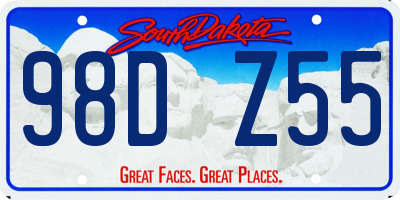 SD license plate 98DZ55