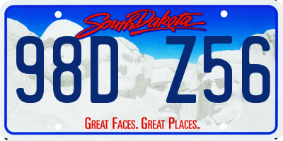 SD license plate 98DZ56