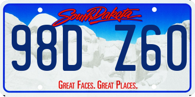 SD license plate 98DZ60