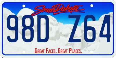 SD license plate 98DZ64