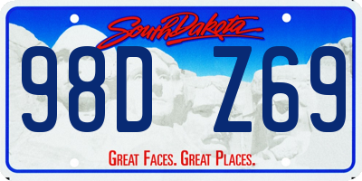SD license plate 98DZ69