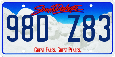 SD license plate 98DZ83