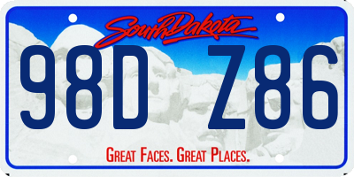SD license plate 98DZ86