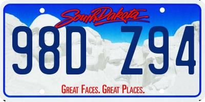 SD license plate 98DZ94