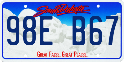 SD license plate 98EB67