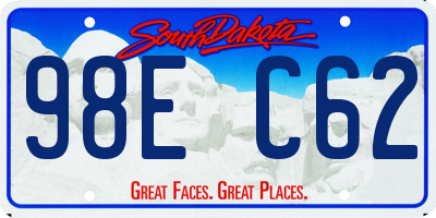 SD license plate 98EC62