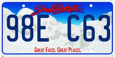 SD license plate 98EC63