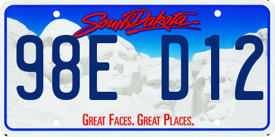 SD license plate 98ED12