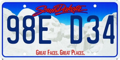 SD license plate 98ED34