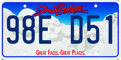 SD license plate 98ED51