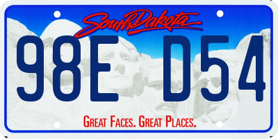 SD license plate 98ED54