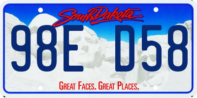 SD license plate 98ED58
