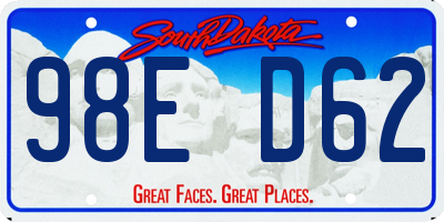 SD license plate 98ED62