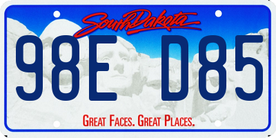 SD license plate 98ED85