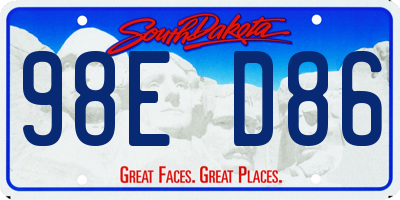 SD license plate 98ED86