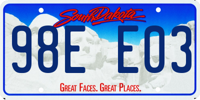 SD license plate 98EE03