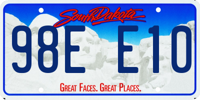 SD license plate 98EE10