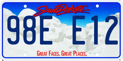 SD license plate 98EE12