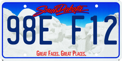 SD license plate 98EF12