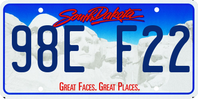 SD license plate 98EF22