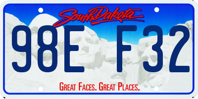 SD license plate 98EF32