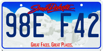 SD license plate 98EF42