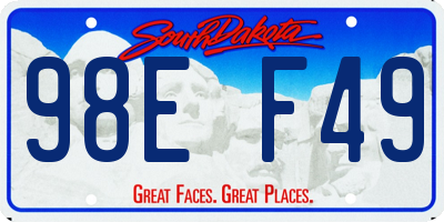 SD license plate 98EF49