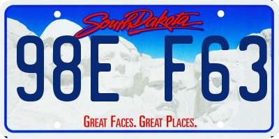 SD license plate 98EF63