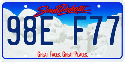 SD license plate 98EF77