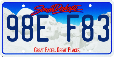 SD license plate 98EF83