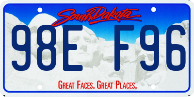 SD license plate 98EF96