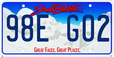 SD license plate 98EG02