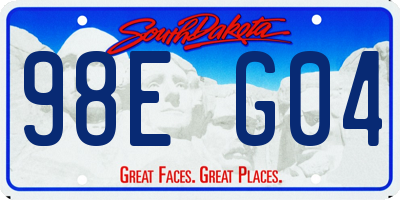 SD license plate 98EG04