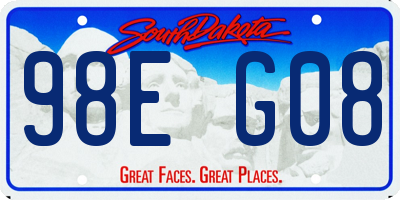SD license plate 98EG08