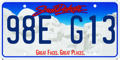 SD license plate 98EG13