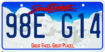SD license plate 98EG14
