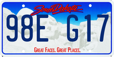 SD license plate 98EG17
