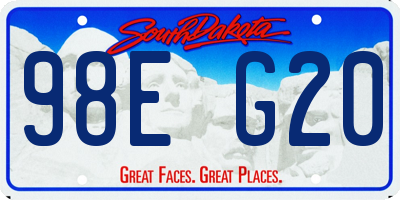 SD license plate 98EG20