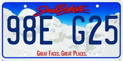 SD license plate 98EG25