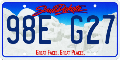 SD license plate 98EG27