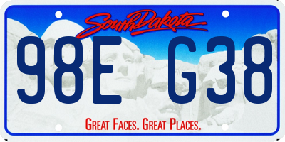 SD license plate 98EG38